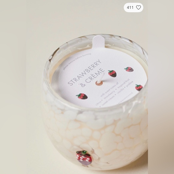 Chocolate Strawberry Gourmand Creme Valentine's Day Icon Glass Candle, NWT - Picture 2 of 2